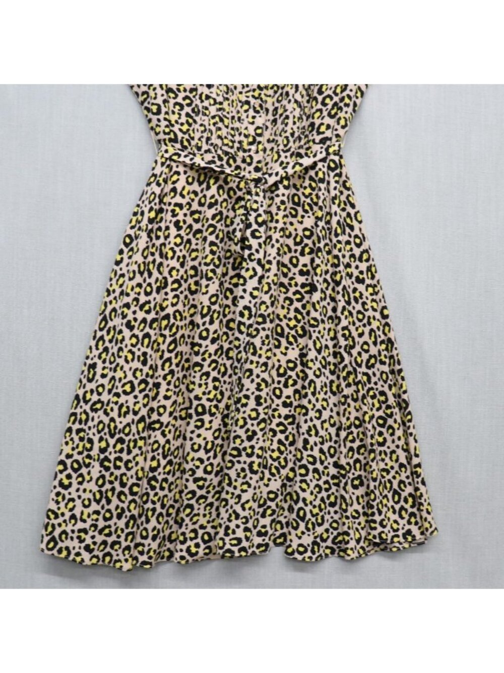 Nanette Lepore Leopard Print Pintuck Midi Dress 16 XL Sleeveless Fit & Flare - Picture 6 of 14